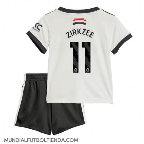 Camiseta Manchester United Joshua Zirkzee #11 Tercera Equipación Replica 2024-25 para niños mangas cortas (+ Pantalones cortos)